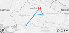  Reise zum goldenen indischen Traingle mit Udaipur - 5 Destinationen 