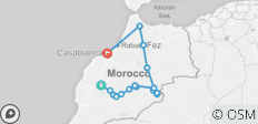  7-daagse trip van Marrakech naar Merzouga woestijn - Fes - Chefchaouen en eindig de tour in Casablanca - 16 bestemmingen 