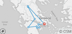  Vijfdaagse tour door Epidaurus, Nafplio, Mycene, Olympia, Delphi en Meteora vanuit Athene - 10 bestemmingen 