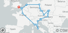  Circuit européen (été, départ de Londres, classique, 23 jours) - 24 destinations 