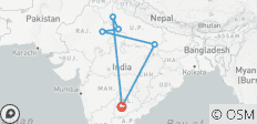  Circuito privado guiado de lujo al triángulo de oro y Benarés - desde Hyderabad con vuelos: Taj Mahal, fuertes y palacios y Jaipur, Benarés - 6 destinos 