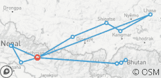  Rondreis Nepal, Bhutan en Tibet - 15 bestemmingen 
