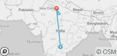  Privat geführte Rundreise Taj Mahal &amp; Agra ab Hyderabad mit Flug (Ende in Delhi) - 4 Destinationen 