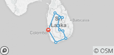  Sri Lanka Rundreise - Paket mit Unterkunft, Frühstück und Abendessen (12 Tage) - 10 Destinationen 