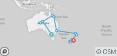  Höhepunkte von Australien und Neuseeland (22 Tage) - 12 Destinationen 