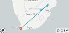  5 Dagen Johannesburg, Kruger en Kaapstad - 4 bestemmingen 