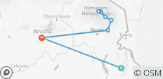 6 Day Kilimanjaro Trekking Tour + 2 nights hotel stay Via Marangu Route (7 destinations)