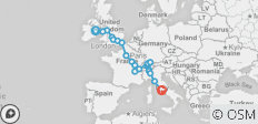  Quer durch Europa (Ende Rom) - 21 Destinationen 