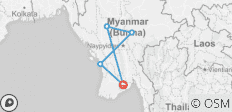  Myanmar Rundreise: Yangon, Bagan, Heho &amp; Ngapali Strand - 9 Tage - 5 Destinationen 