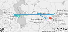  Seidenstraße Privatrundreise: Aserbaidschan und Usbekistan - 14 Tage - 11 Destinationen 