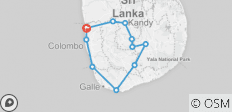  Sri Lanka Reiseroute (6 Tage) - 11 Destinationen 