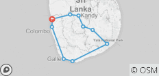  Sri Lanka - Reiseroute (7 Tage) - 10 Destinationen 