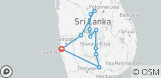  Itinéraire du Sri Lanka 8 jours - 11 destinations 