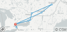  Ontario &amp; Französisches Kanada mit längerem Aufenthalt in Toronto (9 destinations) - 9 Destinationen 