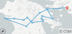  Las rutas del vino del Peloponeso (3 días - grupo pequeño, con acompañamiento, cultural, culinario - 15 destinos 