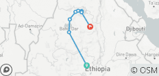  10 Days North ( 4 Days Hiking to The Semien Mountain &amp; Lalibela, Gondar and Bahirdar ) - 8 destinations 