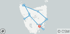  Tasmanië Vervolledig Hobart → Hobart (2024) - 13 bestemmingen 