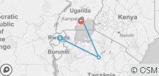  Uganda Gorilla Trekking &amp; Ruanda kulturelle Safari - 5 Tage - 4 Destinationen 