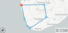  Sri Lanka - Reiseroute (6 Tage) - 8 Destinationen 