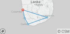 Rundreise nach Bentota, Galle &amp; Yala (Autoreise mit privatem Fahrer ab Colombo, 2 Tage) - 5 Destinationen 