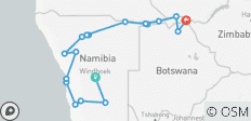  Namibia und Botswana mit dem Auto 15 Tage - 19 Destinationen 