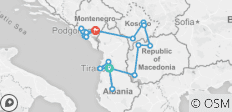  Western Balkan tour (Albania, Macedonia, Kosovo, Montenegro) - 19 destinations 