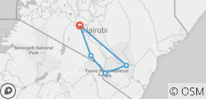  4 dagen 3 nachten Amboseli Tsavo West Tsavo Oost Nationale Parken - 5 bestemmingen 