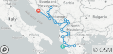  Corfu to Dubrovnik or Split: Tour of 7 Balkan countries in 14 days - 23 destinations 