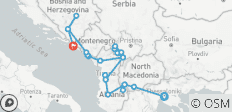  Tour from Thessaloniki to Dubrovnik: Seven countries in 12 days - 23 destinations 
