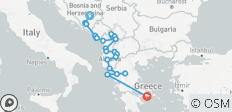  Sarajevo naar Athene / Corfu; Semi - privé tour met toegewijde reisleider &amp; auto - 23 bestemmingen 