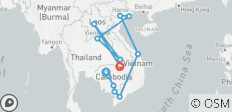  Indochina ontdekt in 19 dagen - Cambodja / Vietnam / Laos - 13 bestemmingen 