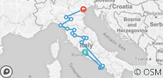  Routes de campagne en Italie - petits groupes, 16 jours - 19 destinations 