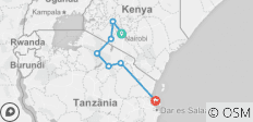  Kenia &amp; Tanzania -13-Daagse van Kenia naar Tanzania en Zanzibar - 7 bestemmingen 