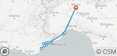  Rondreis langs de Franse kust – vanuit Milaan – 4 dagen - 14 bestemmingen 