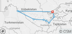  Hoogtepunten van het Oude Oezbekistan &amp; Ultieme Trek in Tadzjikistan (Kleine Groep) - 17 Dagen - 8 bestemmingen 