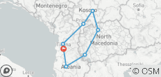  Nordmazedonien, Kosovo und Albanien Tour von Tirana in vier Tagen - 8 Destinationen 