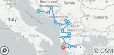  Ruta semiprivada por los Balcanes; de Split a Atenas o Corfú en 14 días - 22 destinos 