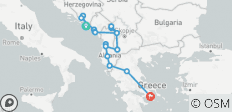  Rondreis van Dubrovnik naar Athene: Zeven landen in 14 dagen - 22 bestemmingen 