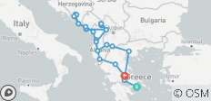  Tour from Athens to Dubrovnik: Seven countries in 14 days - 19 destinations 
