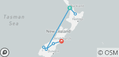  Contrasten van Nieuw-Zeeland (Begin Auckland, Eind Christchurch, 10 dagen) - 8 bestemmingen 
