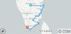  Von Karnataka nach Kerala: Abenteuer von Bangalore nach Kovalam - 15 Destinationen 