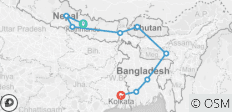  Kathmandu to Kolkata Group Overland Tour - 9 destinations 