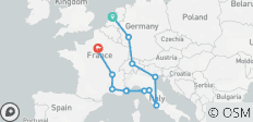  Europa Rundreise (Ende Paris, 14 Tage) - 13 Destinationen 