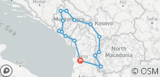  Cyclisme dans les Balkans ( 4 Pays Albanie, Macédoine du Nord, Kosovo, Monténégro) - 15 destinations 