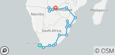  Kapstadt nach Victoria Falls Gruppe ÜberlandReise - 16 Destinationen 