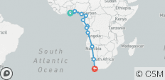  Ghana to Cape Town Group Overland Tour - 13 destinations 