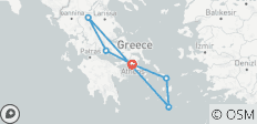  Au départ d\'Athènes : Circuit de 5 jours en groupe à Delphes, Météores, Mykonos et Santorin - 6 destinations 
