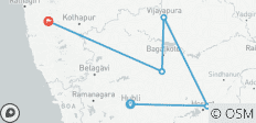  Joyaux culturels et plaisir côtier : Circuit de Hubli à Hampi, Bijapur, Badami et Goa - 5 destinations 