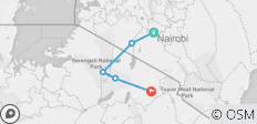  Höhepunkte von Kenia &amp; Safari-Pfade von Tansania - 6 Tage - 5 Destinationen 