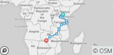  24-day Masai Mara to Victoria Falls (Camping) - 17 destinations 